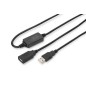 Cable d extension USB 2.0 Active 15 m DIGITUS[DA-73101]