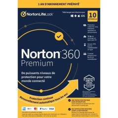 Logiciel Anti virus Norton Security PREMIUM 3.0 25GB FA 1 USER 10 DEVICES 12MO AF GDs (1 an)[21367772]