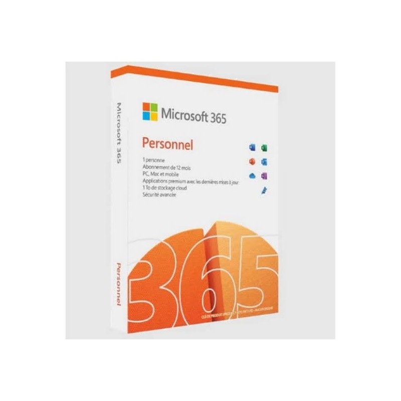 Microsoft Office 365 Personnel Français - 1 an / 1 PC  Africa Only Medialess FY25H2[EP2-32437]