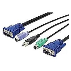 Kit cable KVM  VGA,PS/2-Mouse,PS/ black, 3,0 m[DS-19232]