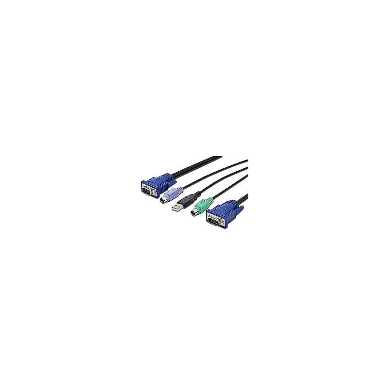 Kit cable KVM  VGA,PS/2-Mouse,PS/ black, 3,0 m[DS-19232]