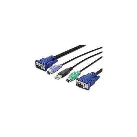 Kit cable KVM  VGA,PS/2-Mouse,PS/ black, 3,0 m[DS-19232]