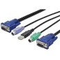 Kit cable KVM  VGA,PS/2-Mouse,PS/ black, 3,0 m[DS-19232]