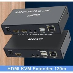 Extendeur KVM HDMI 4K 120M par RJ45 Ethernet Cat5e Cat6[B09MDJJBWX]
