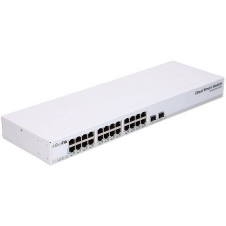 Mikrotik Cloud Smart Switch CSS326-24G-2SRM Commutateur - intelligent - 24 x 10/100/1000  2 x 10 Gigabit SFP - Montable sur rack - PoE[CSS 326-24G-2S]