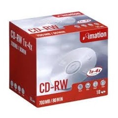 CD-RW 80Min 700MB 4Xs Imation Pack de 10[I19001]