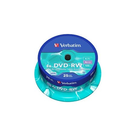 DVD-RW Verbatim 4x (cloche de 25)[43639]