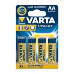 Piles LR06 (AA) de marque VARTA (1,5v). En pack blister 4 unités.[VALIPILELR06]