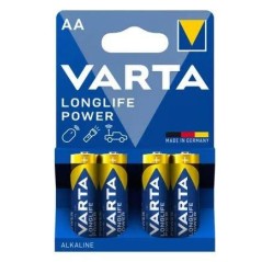 Piles LR06 (AA) de marque VARTA (1,5v). En pack blister 4 unités.[VALIPILELR06]