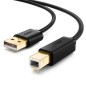 Cable USB 2.0 Type A-B M/M 1.8  m  pour  imprimante[AK-300105-018-E]