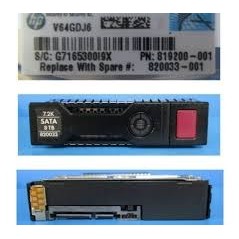Disque dur  HPE - 8 To - échangeable à chaud - 3.5" LFF - SATA 6Gb/s - 7200 tours/min pour DL 380 Gen 10.[877683-002]