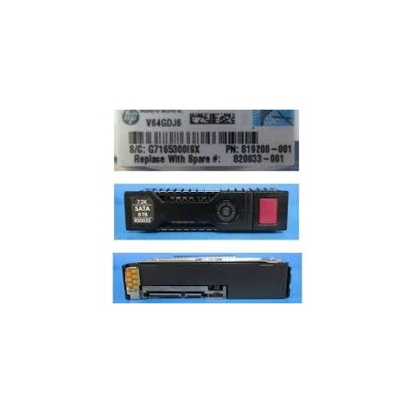 Disque dur  HPE - 8 To - échangeable à chaud - 3.5" LFF - SATA 6Gb/s - 7200 tours/min pour DL 380 Gen 10.[877683-002]