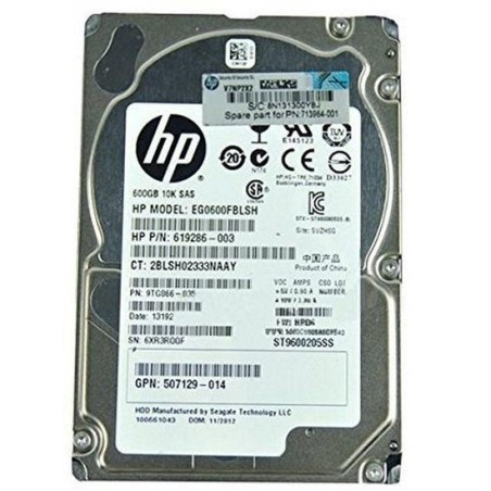 Disque dur HP 600GB 2.5 10K SAS[2BLSH02331S1VA]