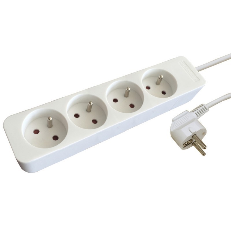 Bloc de 4 Prises 2P+T 3m H05VVF3G1.5[H05VVF3G1.5]