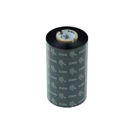 Carton de 12 Rubans noir (02300BK11045) Zebra Cire 2300 - 110mmx450m[02300BK11045]