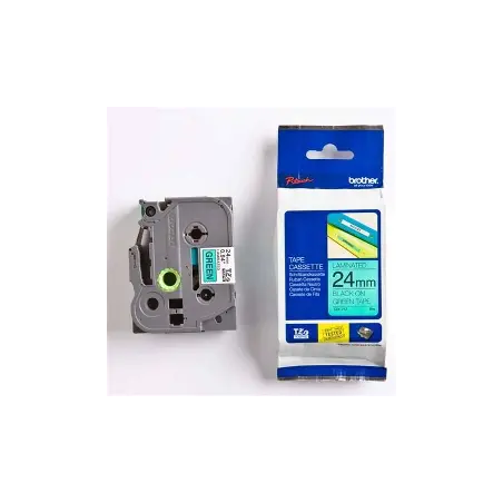 CASSETTE DE RUBAN 24 MM NOIR  /VERT  BROTHER (TZe751)[TZE-751]