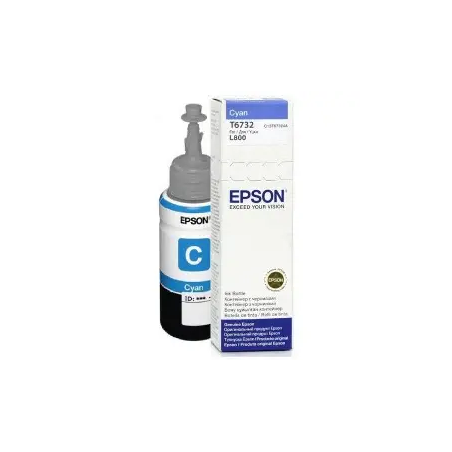 Bouteille d encre Epson T6732 Cyan  70ml / 1900 photos/ L805, L1800[C13T67324A]