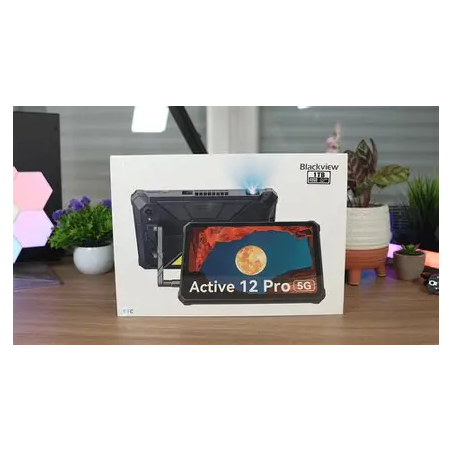 Tablette robuste avec projecteur 5G Blackview Active 12 Pro - et écran 11Pouce FHD, appareil photo MediaTek Dimensity 7300 108 MP et lampe de camping intégrée[BACT12P-12/256_BLK]