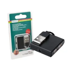 Hub USB 2.0 haute vitesse 4 ports : 4 USB A/F, 1 USB B mini/M, câble USB inclus[DA-70217]