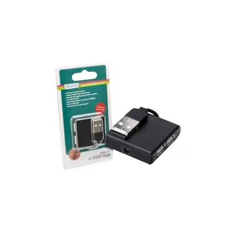 Hub USB 2.0 haute vitesse 4 ports : 4 USB A/F, 1 USB B mini/M, câble USB inclus[DA-70217]