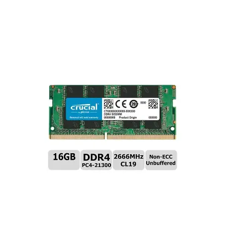 Barrettes de RAM CRUCIAL SODIMM 4GO  DDR4 SODIMM DR4 2666 MT/s PC4-21300 CL19 SR x8 260pin ordinateur Portable[CT4G4SFS8266]