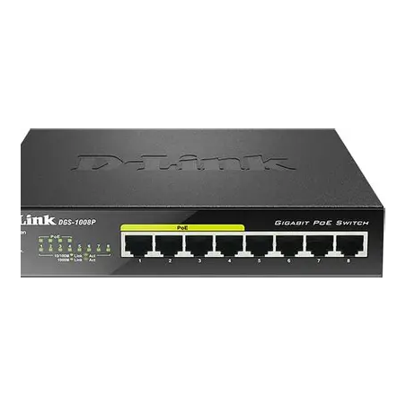 Switch D-Link 8 Ports  10/100/1000 POE DGS1008P[DGS1008P]