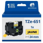 Ruban Brother TZES651  Noir/Jaune 24 mm/ Réf: TZE651[TZE651]