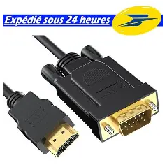 Convertisseur HDMI mâle vers VGA male 1,8M