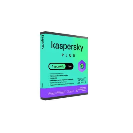 Logiciel Kaspersky Plus 4 postes 2025 WCA[KL10428XDFS-25DVD]