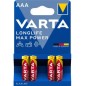 Piles Alcalines AAA / LR03 Varta LongLife Power Pack de 12[4008500000000]