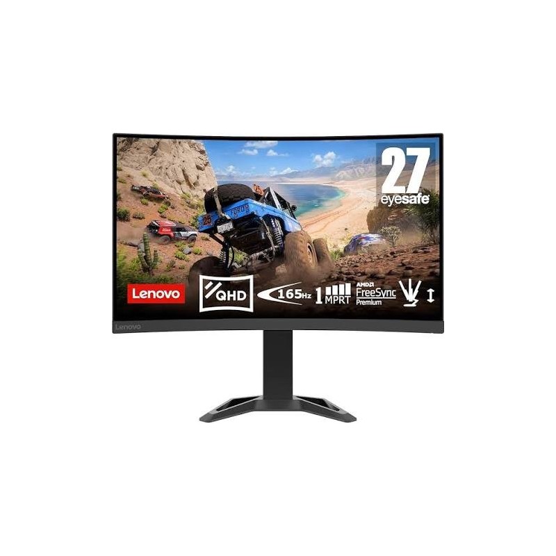 Moniteur Lenovo G27qc-30 Ecran LED-incurvé-27 Pouce: 2560x1440 QHD VA 350 cd/m²/[66F4GAC2EU]