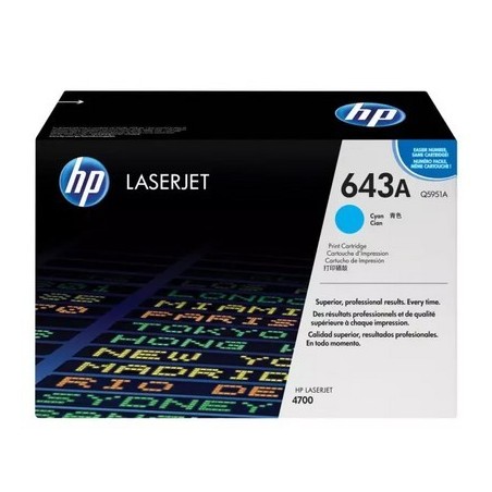 Toner HP Laser 643A 4700 Q5951A Cyan