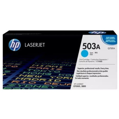 Toner HP Laser 503A 3800n  Q7581A Cyan