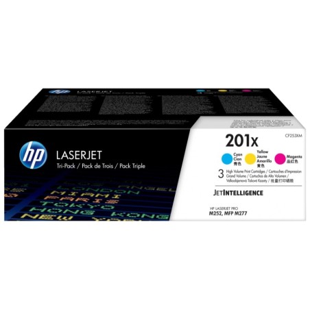Toner HP Laser MultiPack de 3 Toner HP 201X Cyan/Yello/Magenta