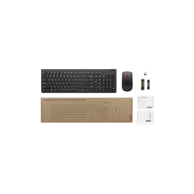 Kit clavier et souris sans fil Lenovo Essential Wireless Combo Gen 2.4 GHz AZERTY[4X31R64464]